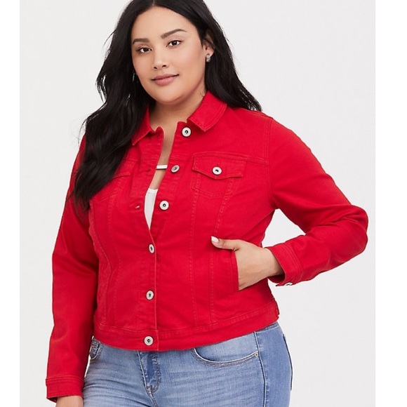 Torrid red jean jacket Clearance